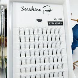 Seashine 6D Long Stem Volume Eyelashes Extensions Russian Cluster Individual Eyelashes Professional Volume C Curl Lash Extensions for Beauty