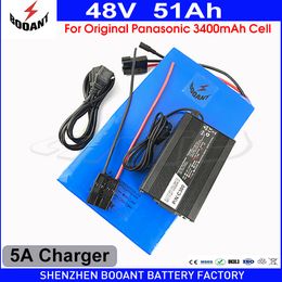 BOOANT eBike Battery 48V 50Ah For Bafang Motor 2000W 3000W 4000W Lithium Battery Pack 48V +5A Charger For Original 18650 Cell