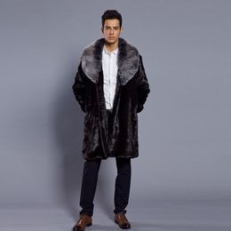 2018 Coat Men Fashion Mens Warm Thick Fur Collar Coat Jacket Faux Fur Parka Outwear Cardigan Hot sale