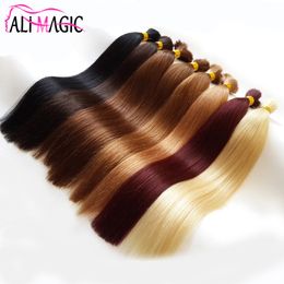 Human Braiding Hair Bulk For Women Braiding Remy Straight Human Hair Extension Cuticle Intact Real Hair 18"20"22"24" 100G AliMagic Factory