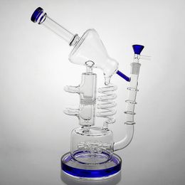 huge recycler glass bong heady water bong Perc Bong Big Water Pipe Bubbler Birdcage Mobius Matrix Sidecar 13'' waterpipe