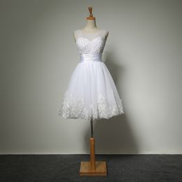 Nuovi abiti da sposa corti bianchi le spose sexy abito da sposa in pizzo abito da sposa plus size vestido de noiva campione reale