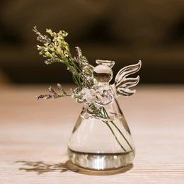 Behogar Angel Style Glass Flower Decoration Vase Vidrio Florero De Vidro Vaso Vetro Vaso Glas Vase Home Desk Table Decoration