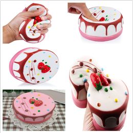 Baby Toys New Jumbo 14CM Kawaii Strawberry Chocolate Mousse Cake Squishy Slow Rising Sweet Scented Vent Charms Bread Kid Toy Doll Gift