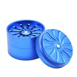 New concept of metal smoke grinder, tooth rotating blade, cigarette lighter, Aluminium alloy four layer