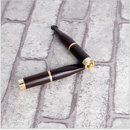 13mm Light Surface Ebony Cigarette Holder with Double Philtre Pipe Core Can Clean Wood Cigarette Burner
