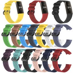 Replacement Strap Bracelet Soft Breathable Silicone Watch Band Wrist Strap For Fitbit Charge 3 Band Charge 3 Fitness Heart Rate Smart