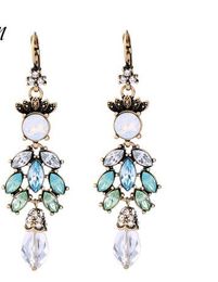 Black Friday Deal /Green Chandelier Earring Long Crystal Statement Earring Cocktail Jewellery Charming Accessories