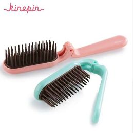 Kinepin Pocket Folding Hair Brush Comb Portable Collapsible Travel Essentials Scalp Massage Plastic Hair Comb Brush Hairdressing