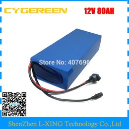 350W 12V 80AH battery 12Volt 80AH 80000MAH Lithium ion battery 30A BMS for 12V 3S Ebike Battery 5A charger EU US no tax