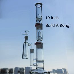 3 Chambers Build A Bong Big Bong Disc Perc Glass Bong Dome Showerhead Dab Rig Straight Perc Water Pipe Hookah