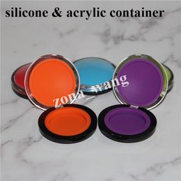 Hot Selling 6ml silicone containers, acrylic clam shell container,glass bong silicone jars dab wax containers bubbler bong free shipping DHL