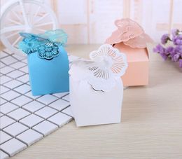 100pcs Laser Cut Hollow Flower Candy Box Chocolates Boxes For Wedding Party Baby Shower Favor Gif