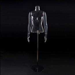 Fashionable High Level Half Upper Body Clear Mannequin Female Transparent Mannequin Made In China On Promotion