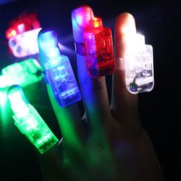 300 PCS per Lots Colorful LED Finger Light LED Emitting Lamps Finger Ring Torch Light Children Adults Gift Toys Glow Party Supplies