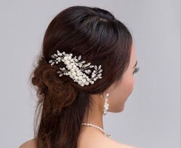 Exquisite handmade pearl hair comb headwear, crystal pearl jewelry, bridal ornaments