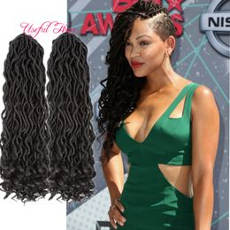 2018 Hair Bundles Pre-Twisted Soft Goddess Locs Synthetic Hair Extension 100g 18"inch Ombre Crochet Braids Kanekalon Fiber for black women