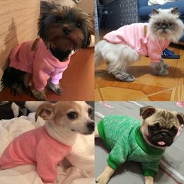 Solid Colour Warm Dog Clothes Winter Soft Cotton Sweater Clothing Puppy Coats For Small Dogs Chihuahua Christmas pet costume