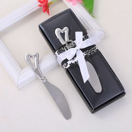 Hot sell "spread the love" stainless steel maple leaf butter knife wedding favors for guest 100pcs/lot Free ship