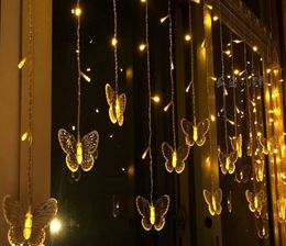 4M100LED wide star butterfly curtain LED lights string flashing wedding room layout decoration