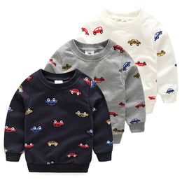 Spring/Autumn Cartoon Car Casual Sweat Boys T Shirt Kids Tops Tees Baby Clothes Long Sleeves New 2018 T1/4558DAE