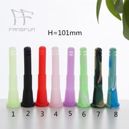 Retail 4 Inch Silicone Down Stem For Glass Bong Tube Colored Options Popular&Convenient To Use fansfun
