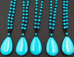 Fashion new products natural turquoise necklace pendant beads for men and women beads necklace gifts are selling