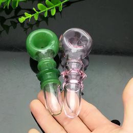 Colour 3 rounds big bubble concave smoke pot Glass Bbong Wwater Pipe Titanium nail grinder, Glass Bubblers For Smoking Pipe Mix Colours