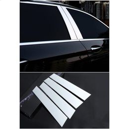 Car Window B Column Trim Strips Sequins 4pcs For Mercedes Benz S class W222 320 400 Aluminium alloy auto accessories