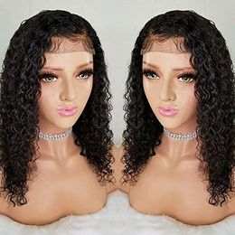 360 Lace Frontal Wigs water wave Curly HD Thin film swiss Human Hair Wig for Black Women with Baby Hairs 150% Density Natural Colour diva1