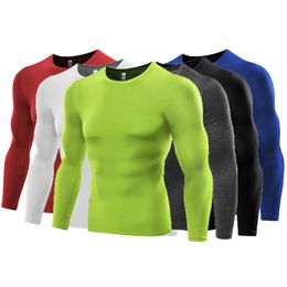 CAMINER T SHIRTS Fit Dry Fit Gym Ropa Scoop Cuello Mangas largas Ropa interior Body Building Suit Ropa de poliéster