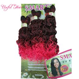 SMART QUALITY synthetic weft hair ombre Colour Jerry curl crochet hair extensions crochet braids hair weaves marley twist