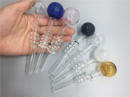 TOP QUALITY Coloured glass oil burner Mini Smoking Handle Pipes smoking pipes High quality oil burner pipe IN STOCK 2PCS