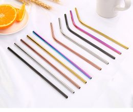 Stainless Steel Drinking Straws 8.5"/ 9.5" /10.5" Bent and Straight Reusable Drink Straw