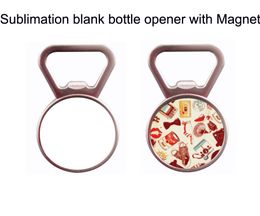 bottle opener with Fridge Magnet + blank sublimation aluminium plate 10pcs /lot