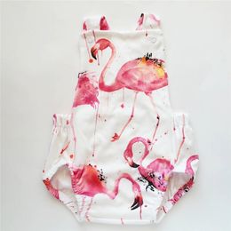 2018 Newborn Baby Girl Romper Flamingo Print Sleeveless Sunsuit Summer Baby Girl Clothes One-Pieces Outfits Infant Baby Clothing 0-18M