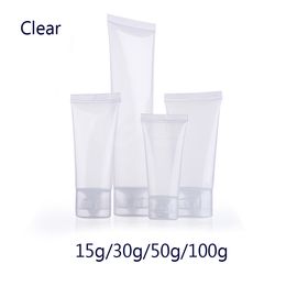 50pcs/lot 10g/15g/30g/50g Empty Clear/Frosted Bottles Cosmetic Cream Lotion Containers Personal care Emulsion Packaging