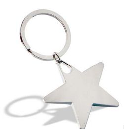 Novelty Key Rings Zinc Alloy Star Shape Keychains Metal Stars Keyrings for Gifts