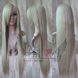 New Long Platinum-Blond Cosplay Party Wig 80CM