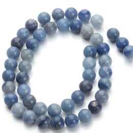 Blue Aventurine Natural Round Loose Spacer Stone Beads 40cm Strand 4 6 8 10 12mm For DIY Bracelets & Bangle Jewellery Making