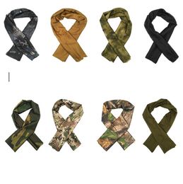 camouflage Tactical scarf summer breathable mesh Jungle Protective scarves outdoor hiking camping neck scarf bike cycling sport scarves