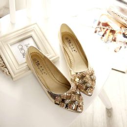 2016 fashion women shoes Rhinestone pointed toe flats bow with diamond women shoes women's rhinestone luxury flats women