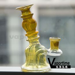 4.9" Hookahs Glass Water Pipe + Free Bowl Height 14mm Joint Banger Hanger Nail Bongs Dab Rigs Oil Rig Beaker 969