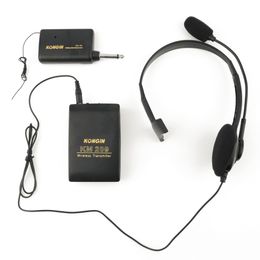 Freeshipping Portable VHF Stage Wireless Lavalier Lapel Headset Microphone System Mic FM Transmitter Bodypack Transmiter