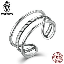 Voroco Crossing Coeurs 925 Argent Sterling Anneau Pour Femme Fashion Jewelry