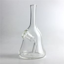 Thick glass bong with 14mm female 5.5 inch mini hand water pipes recycler bong clear pyrex glass