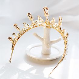 Luxury Sparkly Crystals Wedding Crowns Rhinestone Pearls Hair Accessories Bridal Crown And Tiaras Fast In Stock270U