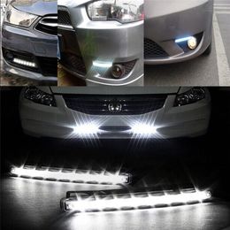 Car-styling 8LED Daytime Running Light Cars DRL The fog Driving Daylight Head drl lamps For Automatic Navigation Lights White