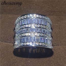 choucong Valuable Women Jewellery Diamond 925 Sterling silver Engagement Wedding Band Ring for women Sz 5-11
