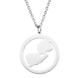 US Map New Jersey States Pendant Necklaces Love Heart Charm Country Necklace Silver Rose Gold Stainless Steel Hometown Gift Jewelry